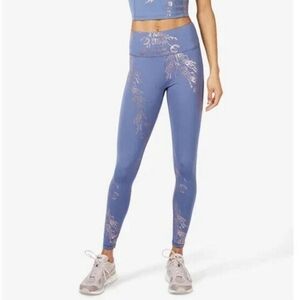 Sweaty Betty | EUC Goddess 7/8 Leggings in Crown Blue Bronze Foil‎ Size M